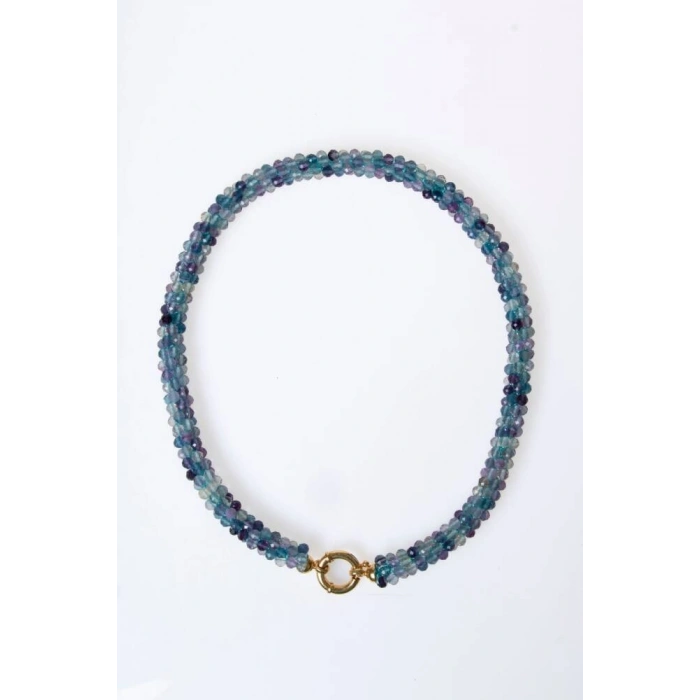 Sertifikalı El İşçiliği Örme Florit Gümüş Kapama Kolye (SK:137)