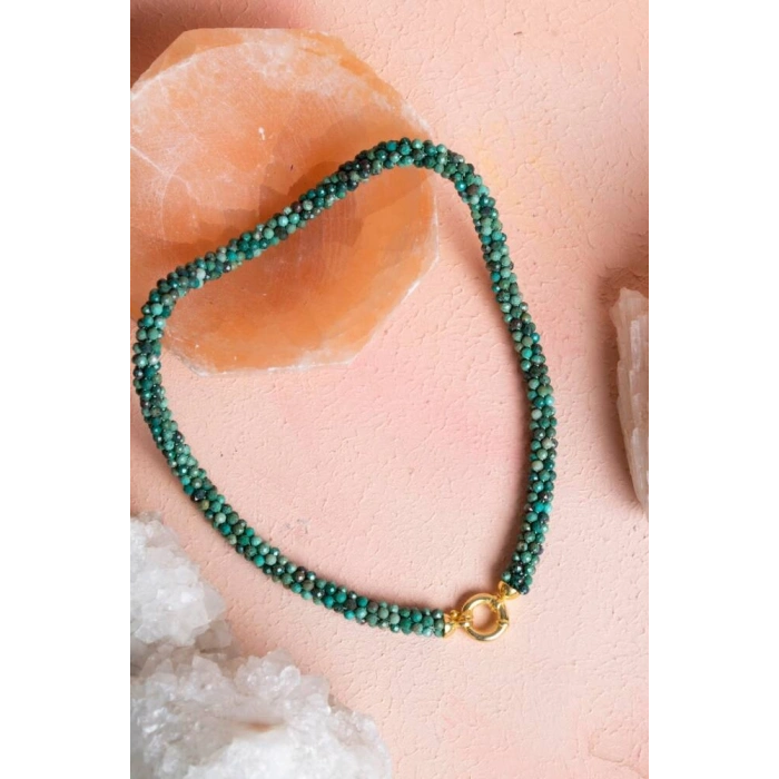 Sertifikalı El İşçiliği Örme Krizokol Gümüş Kapama Kolye (SK:104)