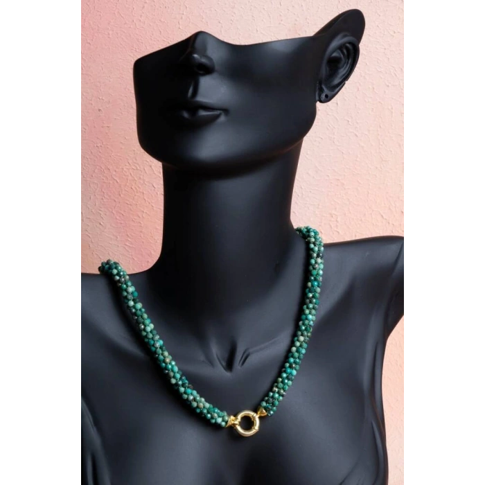 Sertifikalı El İşçiliği Örme Krizokol Gümüş Kapama Kolye (SK:104)