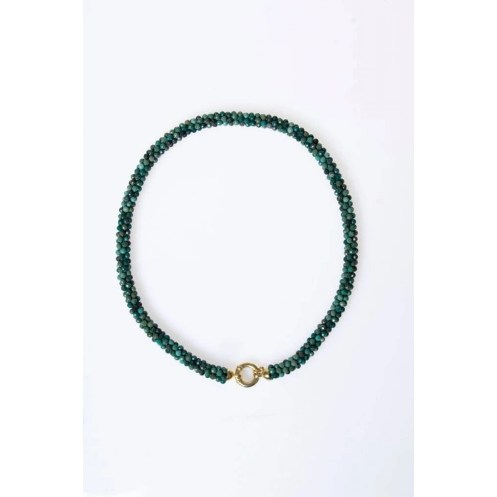 Sertifikalı El İşçiliği Örme Krizokol Gümüş Kapama Kolye (SK:104)