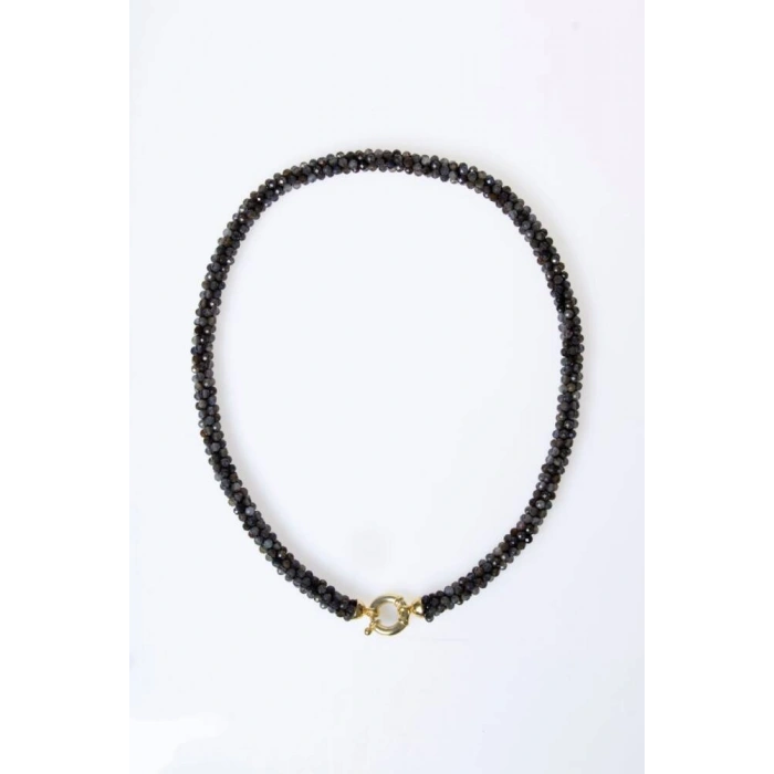 Sertifikalı El İşçiliği Örme Labradorit Gümüş Kapama Kolye (SK:134)