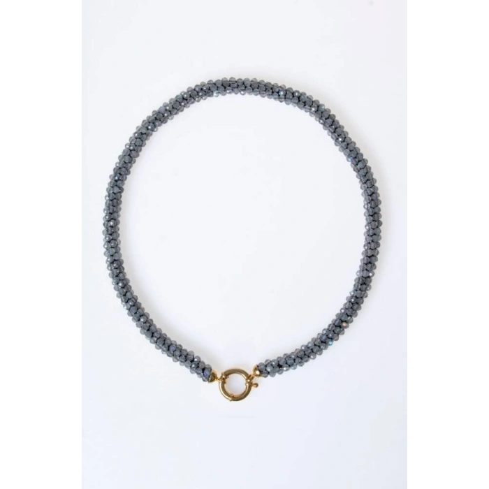 Sertifikalı El İşçiliği Örme Labradorit Kapama Kolye (SK:116)