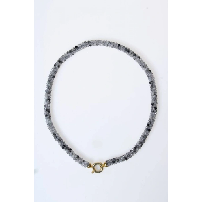 Sertifikalı El İşçiliği Örme Rutilli Kuvars Kapama Kolye (SK:110)