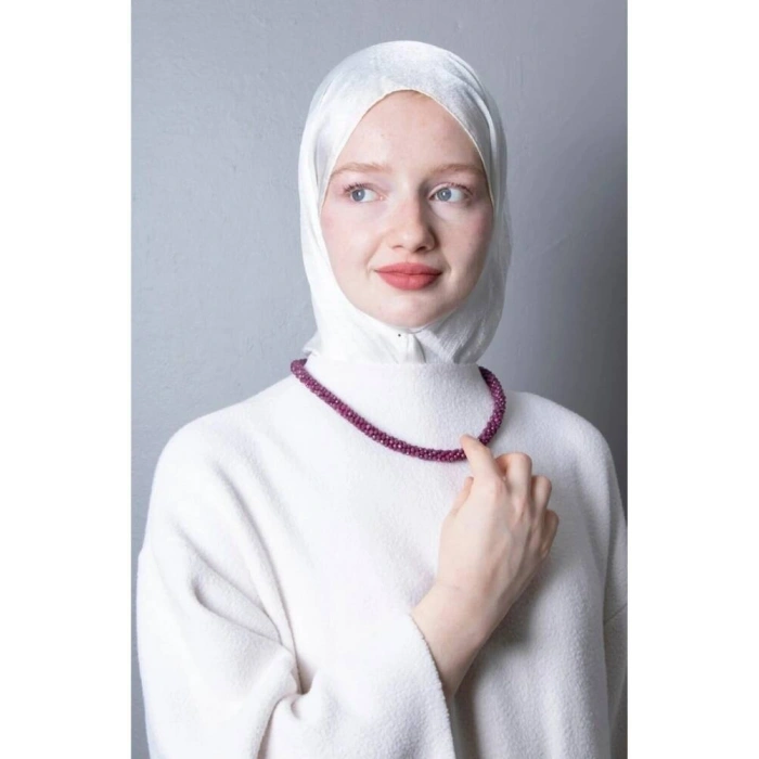 Sertifikalı El İşçiliği Örme Yakut Gümüş Kapama Kolye (SK:419)