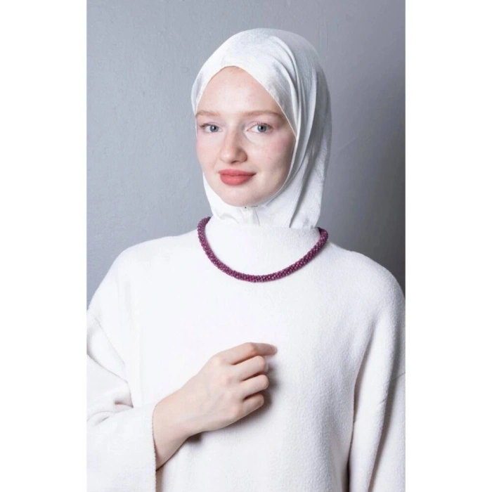 Sertifikalı El İşçiliği Örme Yakut Gümüş Kapama Kolye (SK:419)