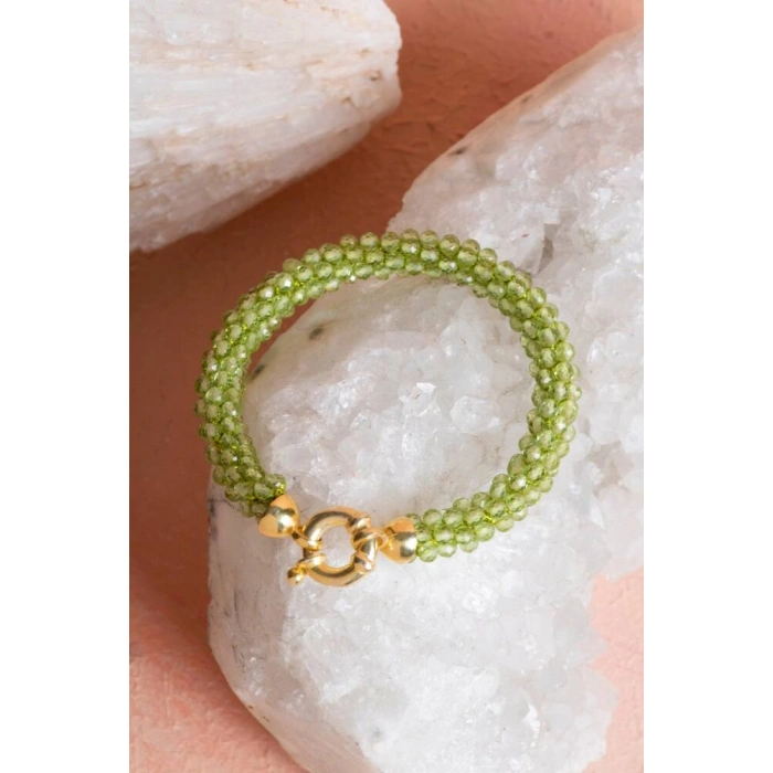 Sertifikalı El İşçiliği Örme Zebercet Gümüş Kapama Bileklik (SK:099)