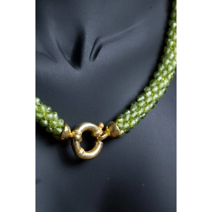 Sertifikalı El İşçiliği Örme Zebercet Gümüş Kapama Kolye (SK:098)