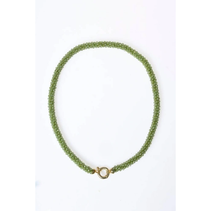 Sertifikalı El İşçiliği Örme Zebercet Gümüş Kapama Kolye (SK:098)