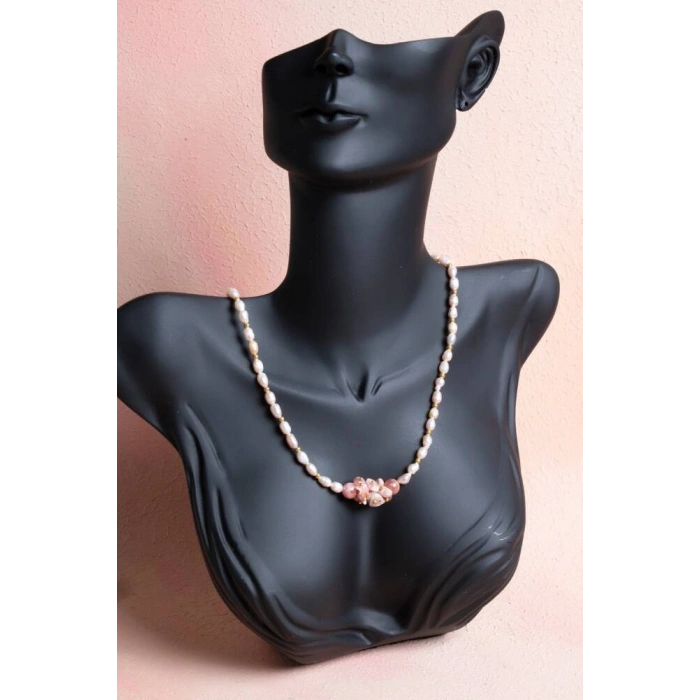 Sertifikalı Güneş Taşı, İnci Doğal Taş Kolye (SK:242)