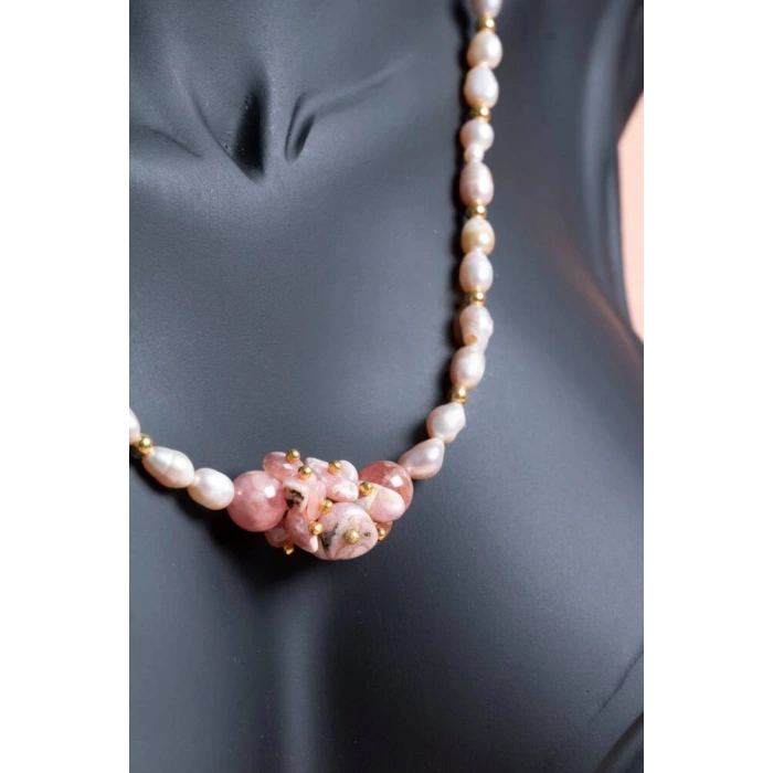 Sertifikalı Güneş Taşı, İnci Doğal Taş Kolye (SK:242)