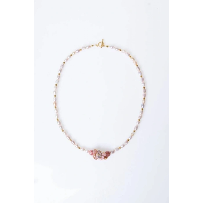 Sertifikalı Güneş Taşı, İnci Doğal Taş Kolye (SK:242)