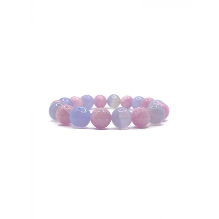 Sertifikalı Hakiki Orijinal Kunzit - Mavi Akik Doğal Taş 10mm Misinalı Bileklik