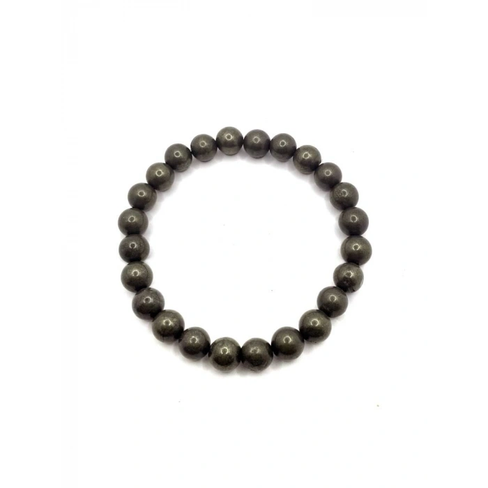Sertifikalı Hakiki Orijinal Pirit 8mm Doğal Taş Misinalı Bileklik