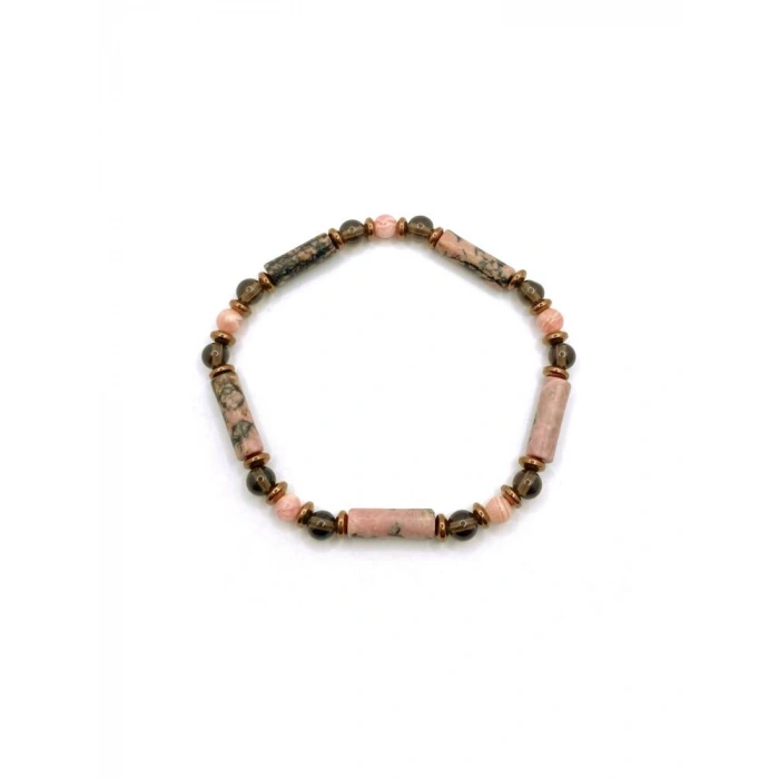 Sertifikalı Hakiki Rodonit-Rodokrozit-Hematit Doğal Taş Bileklik