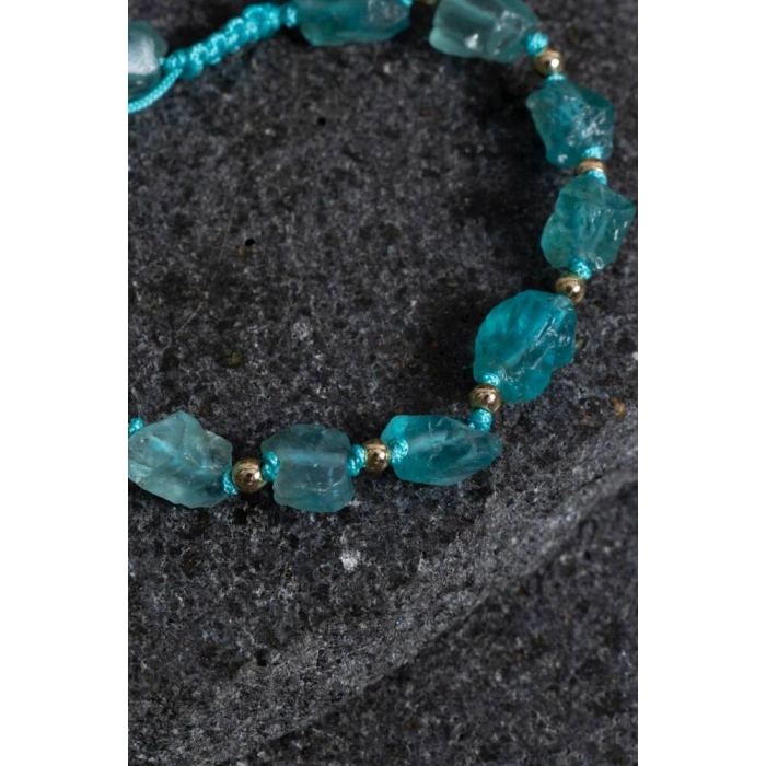 Sertifikalı Ham Apatit Doğal Taş Ayarlanabilir Bileklik