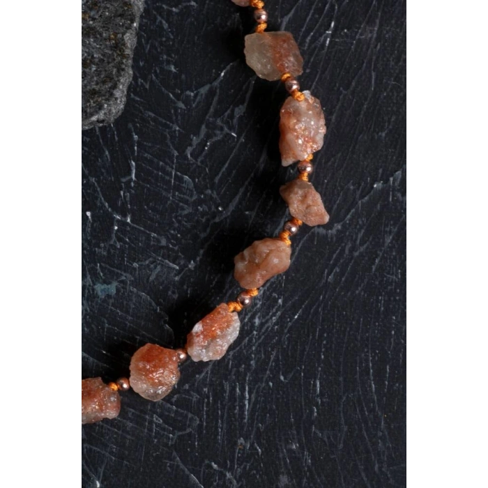 Sertifikalı Ham Güneş Taşı Doğaltaş Kolye