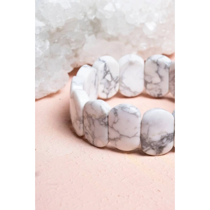 Sertifikalı Havlit  Geniş Kesim Doğal Taş Bileklik