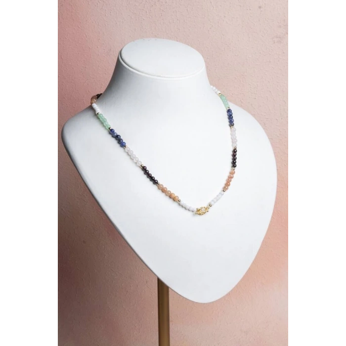 Sertifikalı İkizler Burcu Doğal Taş Kolye