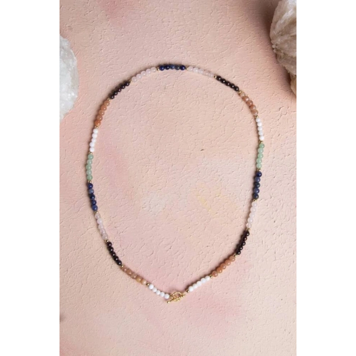 Sertifikalı İkizler Burcu Doğal Taş Kolye