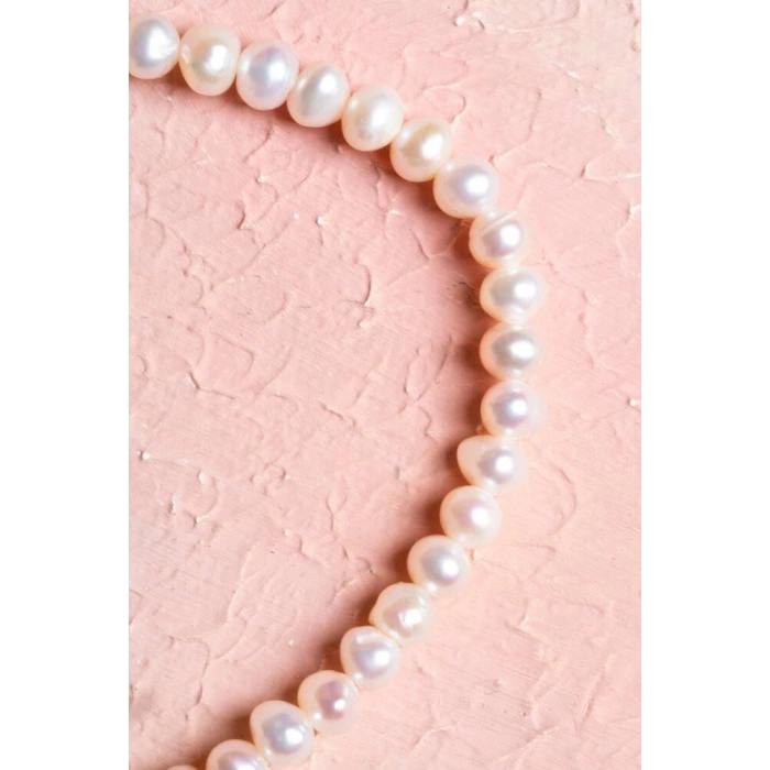 Sertifikalı İnci Gümüş Aparat Altın Kaplama Doğal Taş Bileklik