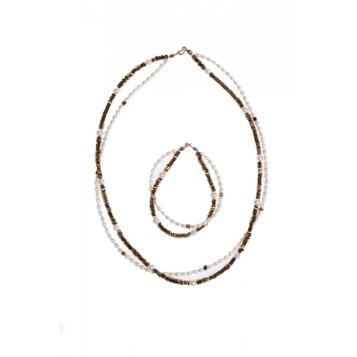 Sertifikalı İnci ve Hematit Doğaltaş Takım