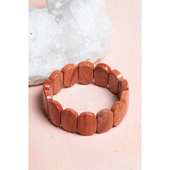 Sertifikalı Jasper  Geniş Kesim Doğal Taş Bileklik