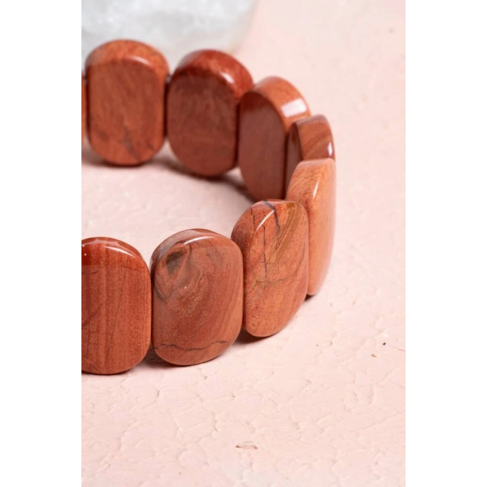 Sertifikalı Jasper  Geniş Kesim Doğal Taş Bileklik