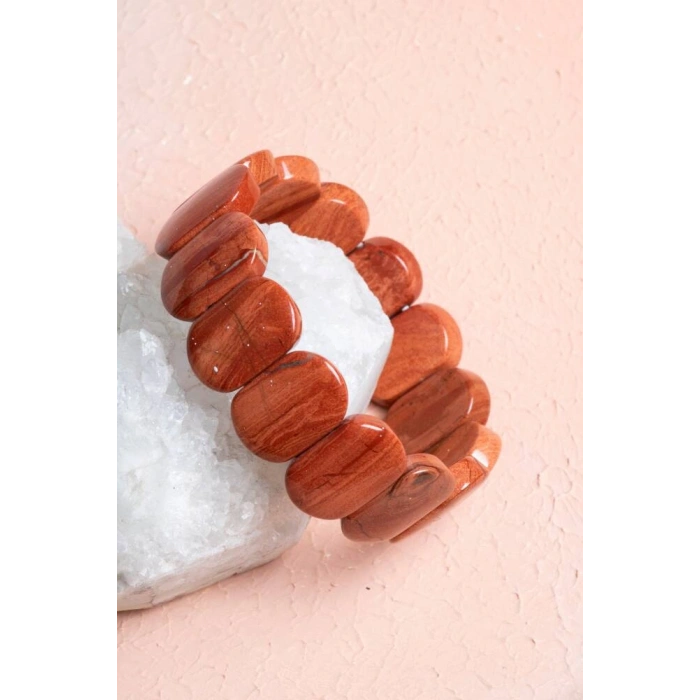 Sertifikalı Jasper  Geniş Kesim Doğal Taş Bileklik