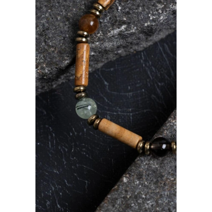 Sertifikalı Jasper ve Oğlak Burcu Doğal Taş Bileklik