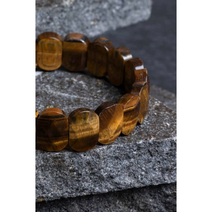 Sertifikalı Kaplan Gözü Geniş Kesim Doğal Taş Bileklik