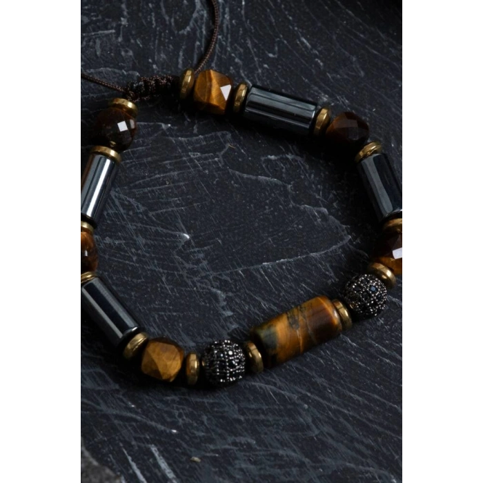 Sertifikalı Kaplan Gözü ve Hematit Doğal Taş Bileklik