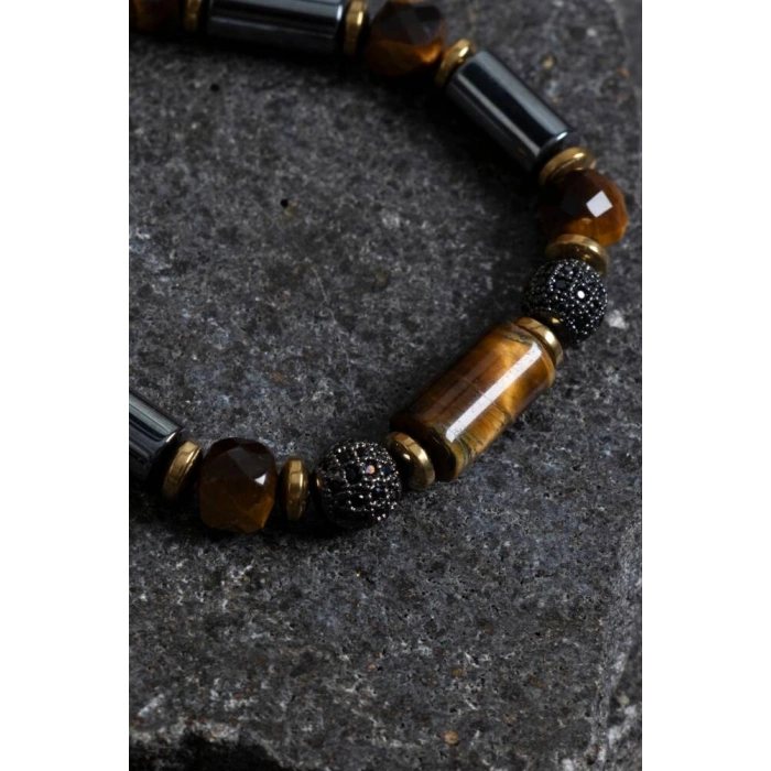 Sertifikalı Kaplan Gözü ve Hematit Doğal Taş Bileklik