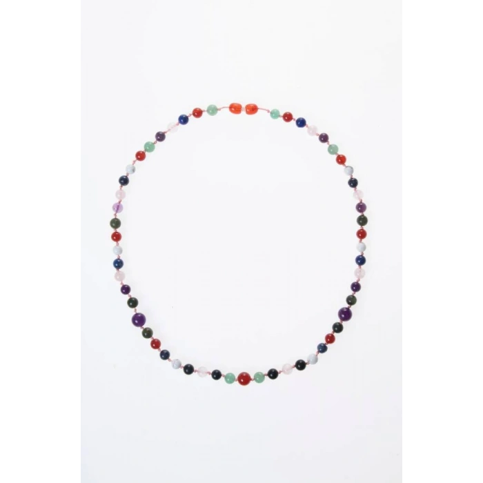 Sertifikalı Kırmızı Akik, Yeşil Aventurin, Lapis, Pembe Kuvars, Ametist, Havlit, Yeşim, Shungite Kız Öğrenci Kolye