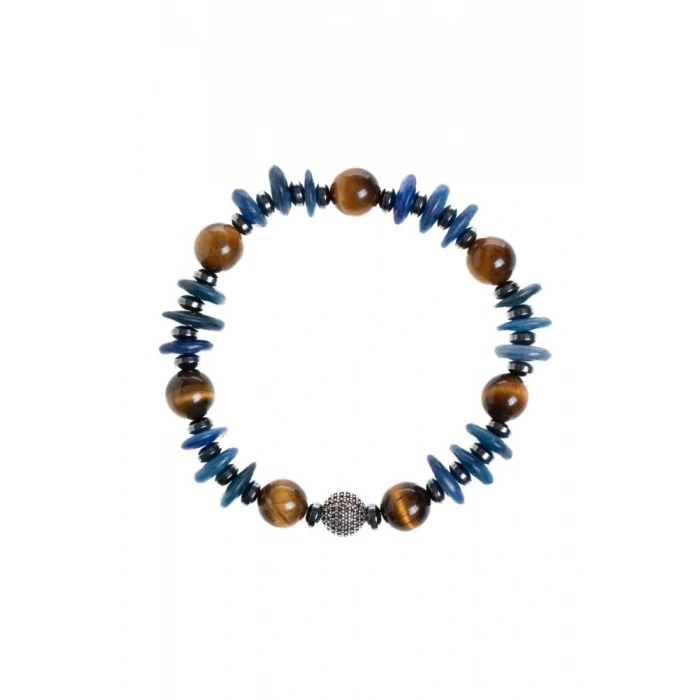 Sertifikalı Kiyanit, Kaplan Gözü Gümüş Aparat Doğal Taş Bileklik