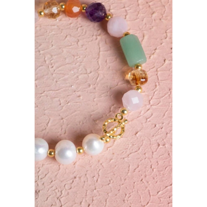 Sertifikalı Koç Burcu Gümüş Kapama Doğal Taş Bileklik (SK:264)