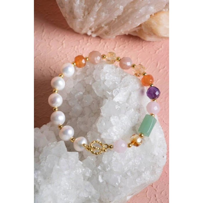 Sertifikalı Koç Burcu Gümüş Kapama Doğal Taş Bileklik (SK:264)