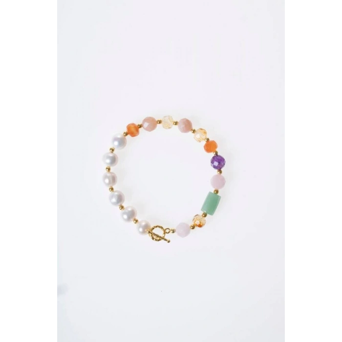 Sertifikalı Koç Burcu Gümüş Kapama Doğal Taş Bileklik (SK:264)