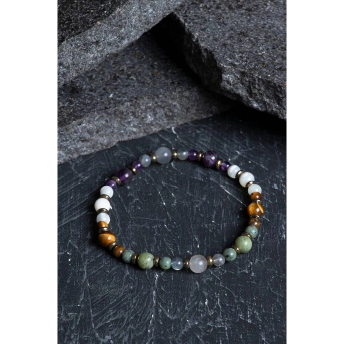 Sertifikalı Kova Burcu Doğal Taş Bileklik (SK:254)