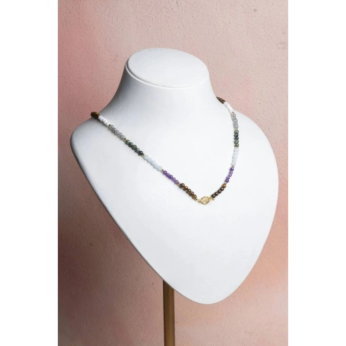 Sertifikalı Kova Burcu Doğal Taş Kolye