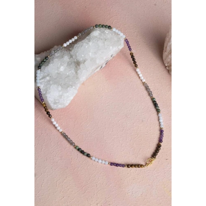 Sertifikalı Kova Burcu Doğal Taş Kolye