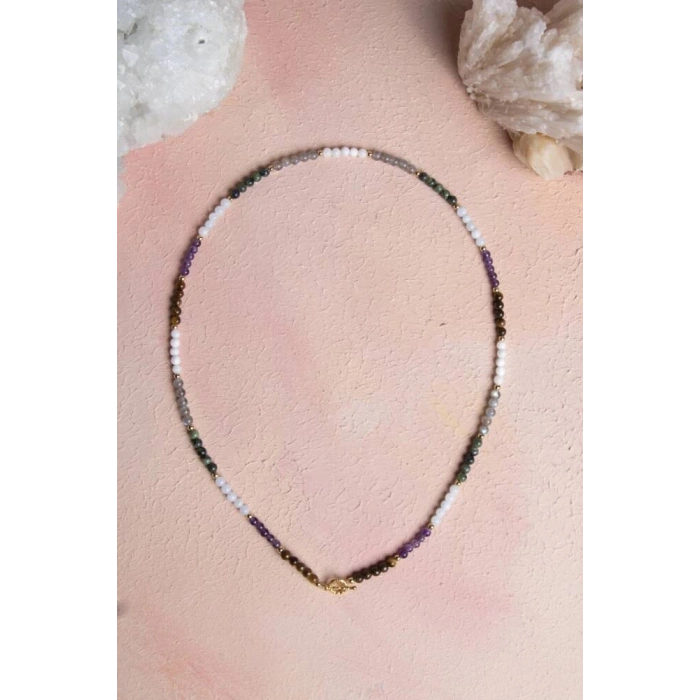 Sertifikalı Kova Burcu Doğal Taş Kolye