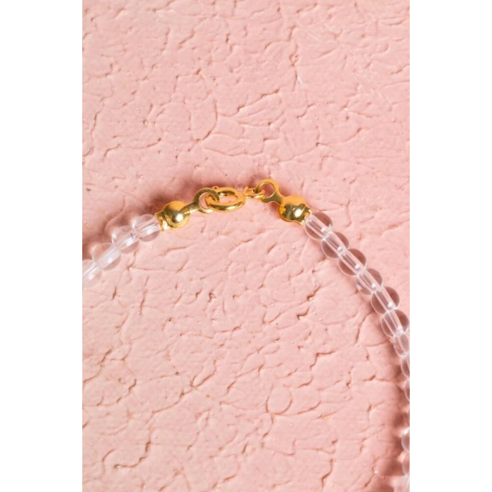 Sertifikalı Kristal Kuvars, Amazonit Gümüş Kapama Doğal Taş Bileklik (SK:062)