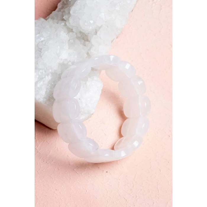 Sertifikalı Kristal Kuvars Geniş Kesim Doğal Taş Bileklik