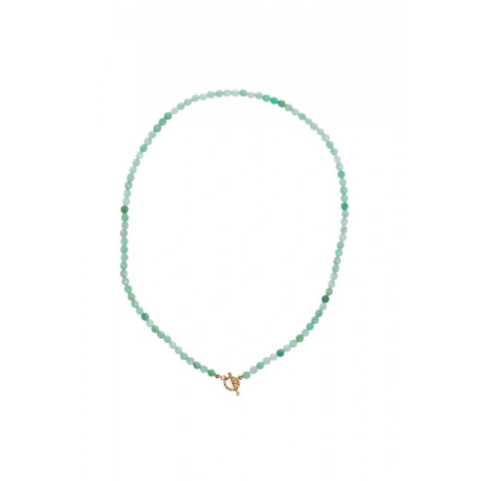 Sertifikalı Krizopras Altın Kaplama Gümüş Aparat  Kolye