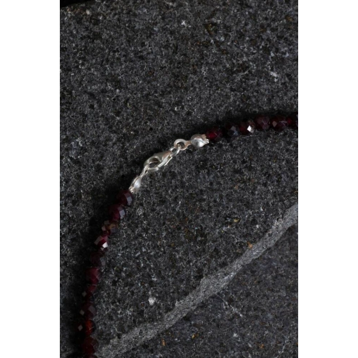 Sertifikalı Lal Fasetli Doğal Taş Kolye