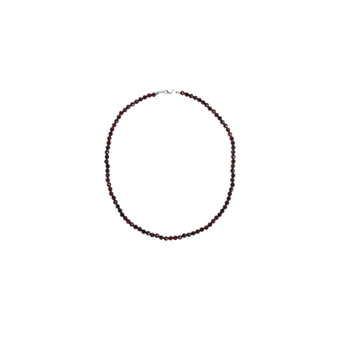 Sertifikalı Lal Fasetli Doğal Taş Kolye