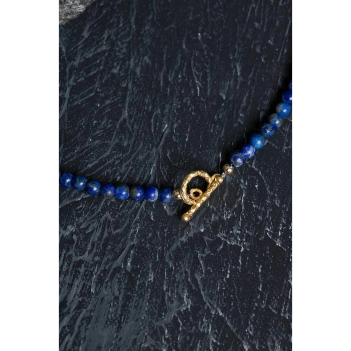 Sertifikalı Lapis Lazuli Gümüş Kapama Doğal Taş Kolye