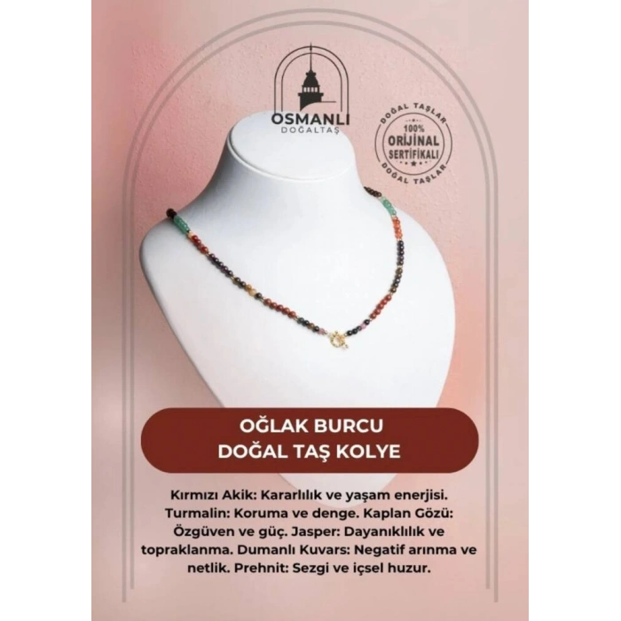 Sertifikalı Oğlak Burcu Doğal Taş Kolye