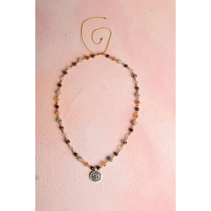 Sertifikalı Oğlak Burcu Doğal Taş Makrome Kolye