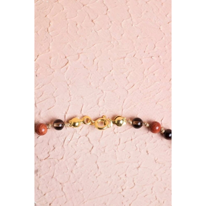 Sertifikalı Oğlak Burcu Gümüş Yıldızlı Doğal Taş Kolye